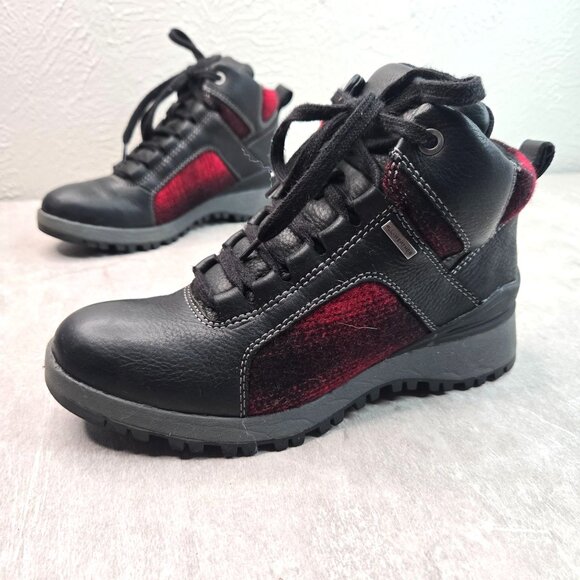 Bionica Outdoor Boots 6 Black Red Gorpcore Slip Resistant Lace Up Combat Booties - Picture 1 of 11